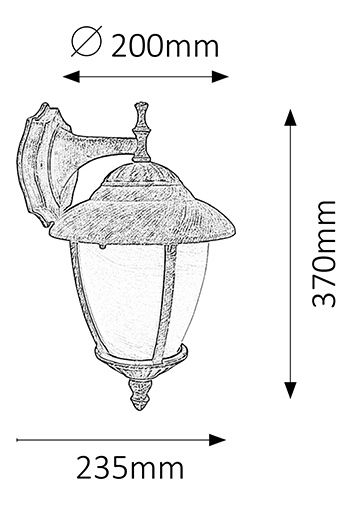 Venkovní svítidlo Madrid 8476 (antická zlatá + rýžové kamenné sklo)