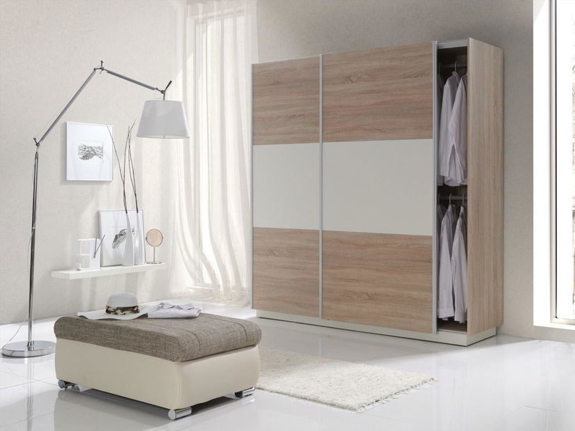 Šatní skříň Maldon (dub sonoma + krémová)