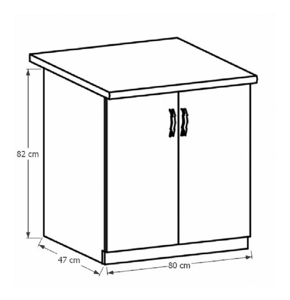 Dolní kuchyňská skříňka D80 Provense (bílá + sosna andersen)