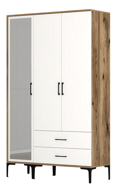 Šatní skříň Kiara RT (ořech + bílá)