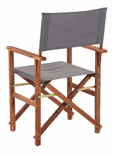 Set 2 ks zahradních lehátek s náhradními potahy Ciala (tmavé akáciové dřevo + vzor oliv)