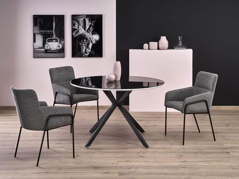 Jídelní stůl Aretha (bílá + lesklá černá)