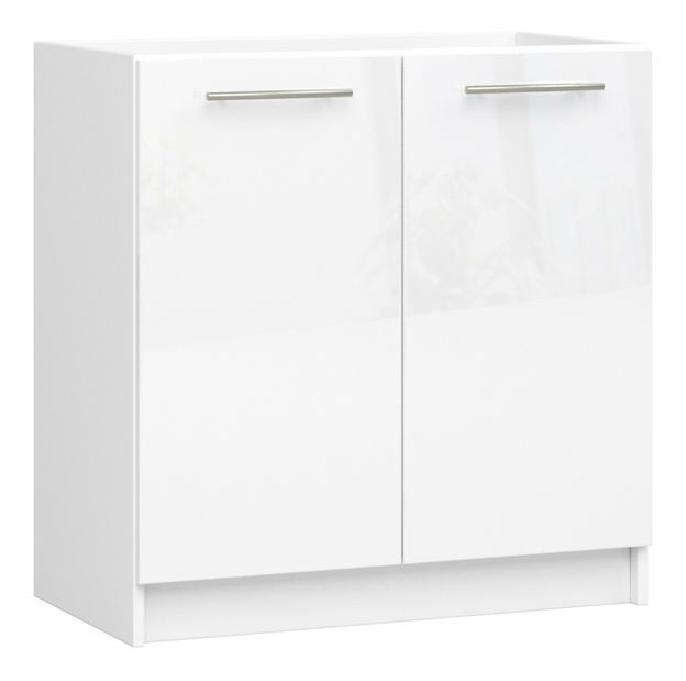Dolní kuchyňská skříňka Ozara 80 (bílá + bílý lesk)