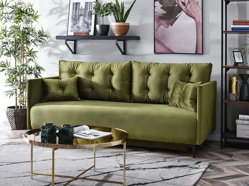 Pohovka dvousedačka Mastil (zelená + černá)