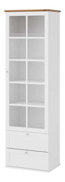 Vitrína Fritz 2SZ1D (bílá + dub lefkas) *výprodej