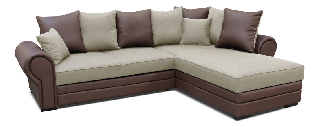 Rohová sedací souprava Milagro 2F+L (béžová + hnědá) (P)