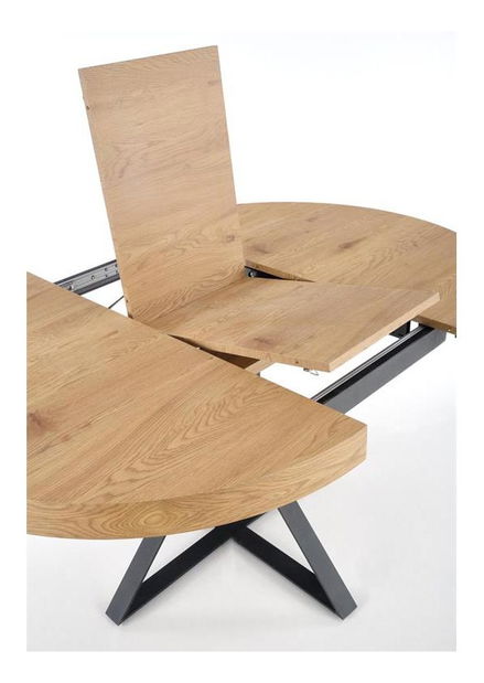 Rozkládací jídelní stůl 120-160 cm Markus (dub zlatý + černá) (pro 4 6 osob)