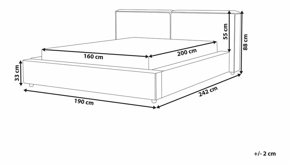 Manželská postel 160 cm Linza (šedá)