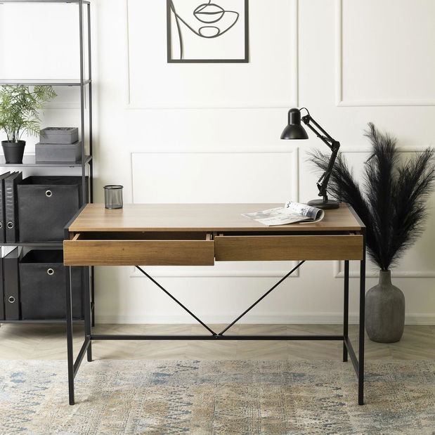 Psací stolek Azisa (ořech + černá)