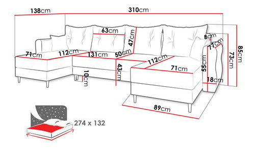Rohová sedací souprava U Selva U (černá)