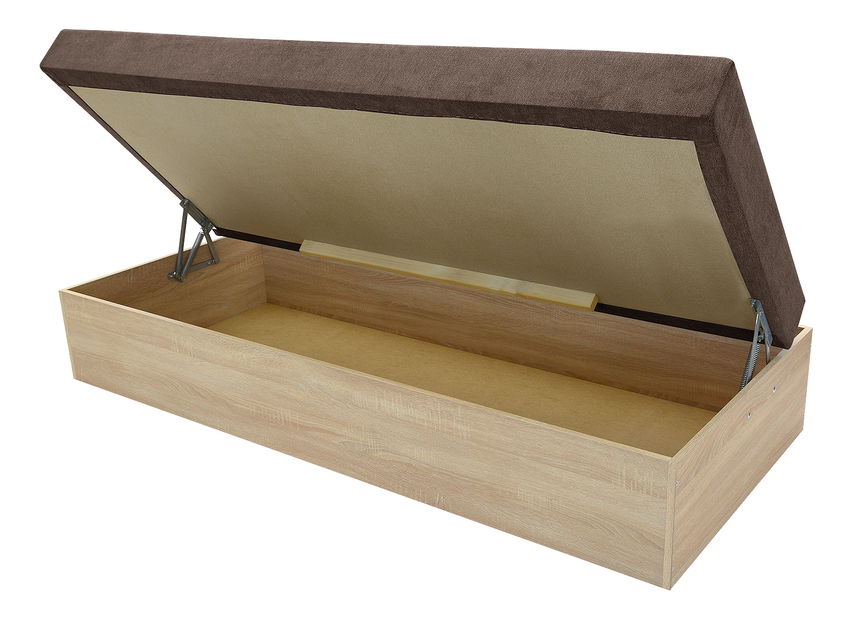 Jednolůžková postel (válenda) 85 cm Idona (hnědá) (s roštem a matrací) (s úl. prostorem)