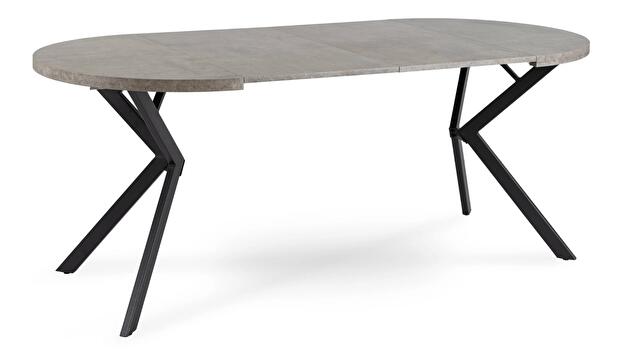 Rozkládací jídelní stůl Desistir (beton + černá) (pro 4-8 osob)