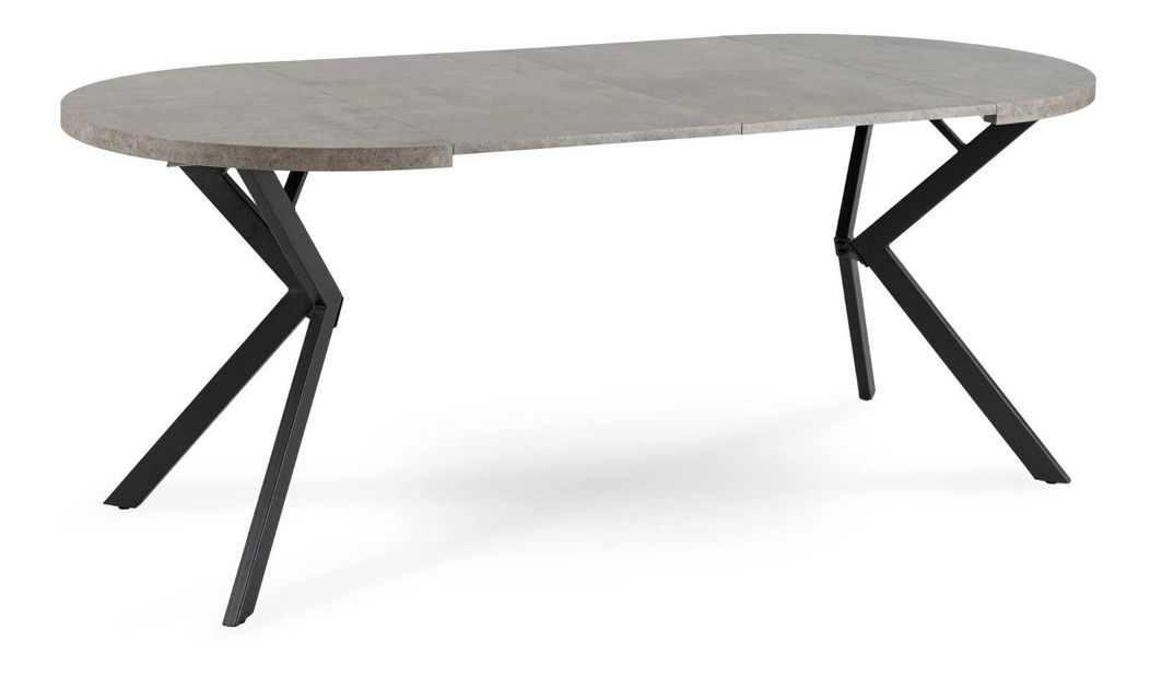 Rozkládací jídelní stůl Desistir (beton + černá) (pro 4-8 osob)