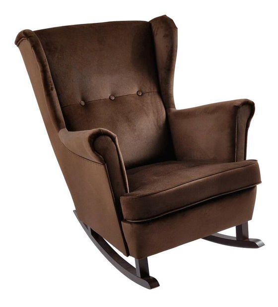 Houpací křeslo ušák Trasmitirle (hnědá + ořech)