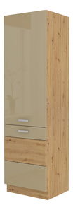 Potravinová kuchyňská skříňka Arryn 60 DK-210 2F (dub artisan + lesk cappucino)