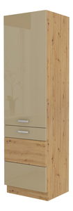 Potravinová kuchyňská skříňka Arryn 60 DK-210 2F (dub artisan + lesk cappucino)