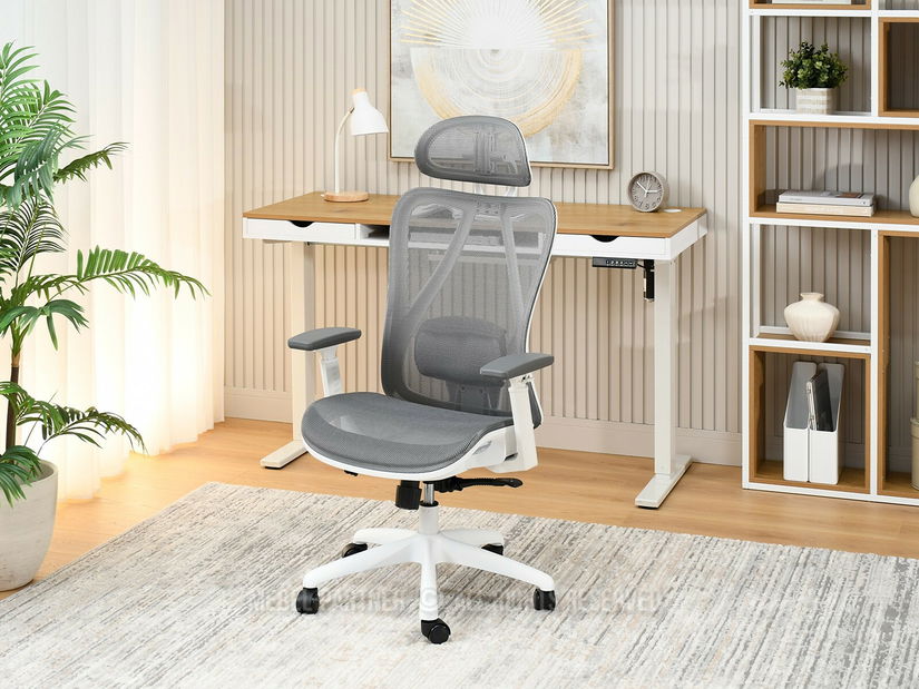 Kancelářské křeslo Derenis (šedá + bílá)