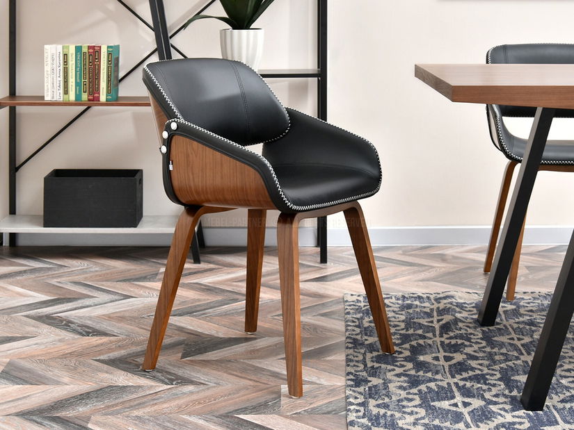 Židle Noughat (ořech tmavý + chromová)