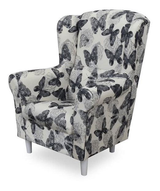 Křeslo ušák s taburetem Aevo butterfly 1