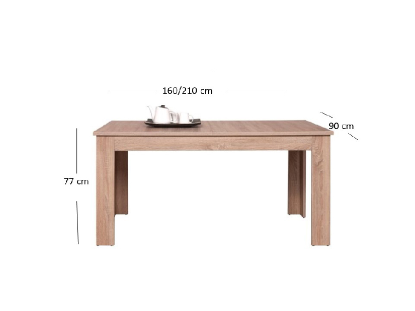 Rozkládací jídelní stůl (pro 6 8 osob) Mebel Bos Gwenn (dub sonoma)