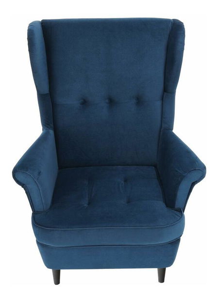 Křeslo ušák Repetidas (modrá + ořech)