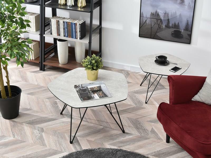 Konferenční stolek Petal Xl (šedá + černá)