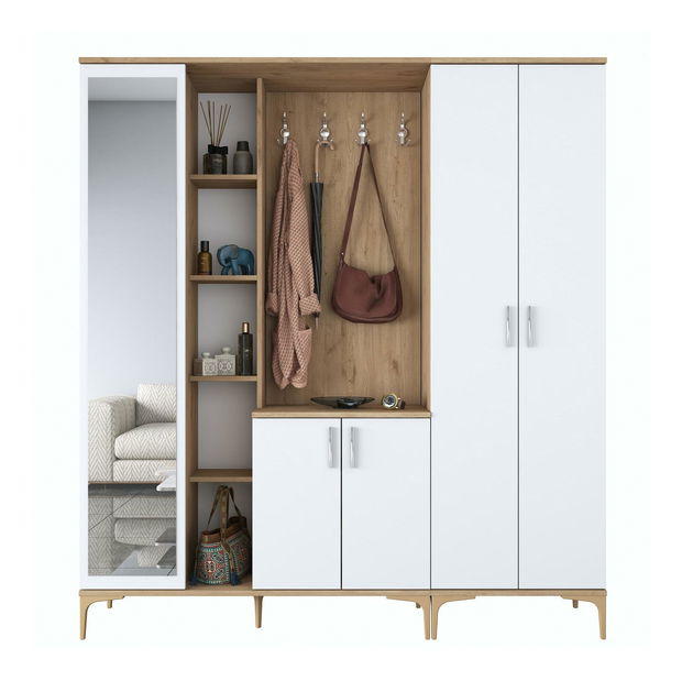 Předsíň Emily 29 (se zrcadlem) (ořech + bílá)