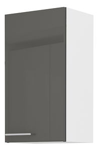 Horní skříňka Lavera 40 G 72 1F (bílá + lesk šedý)