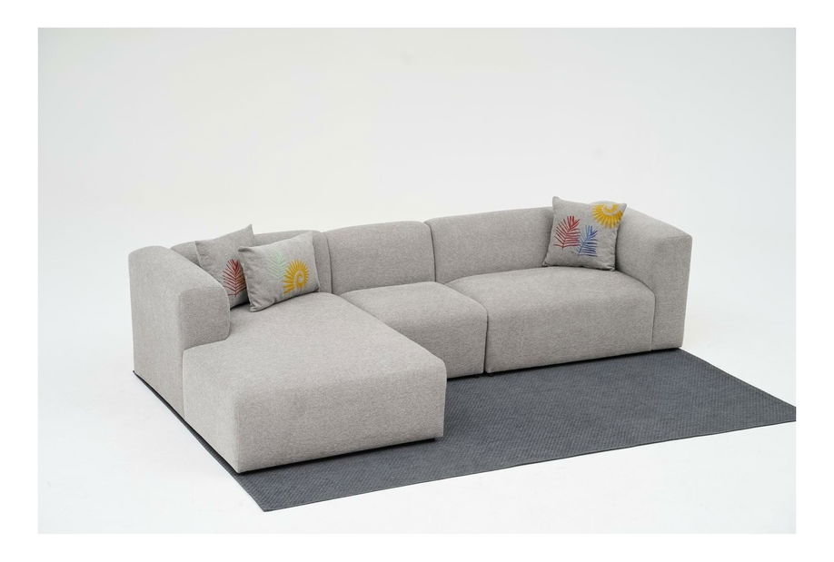 Rohová sedačka Lindasetta (L) (světle šedá)