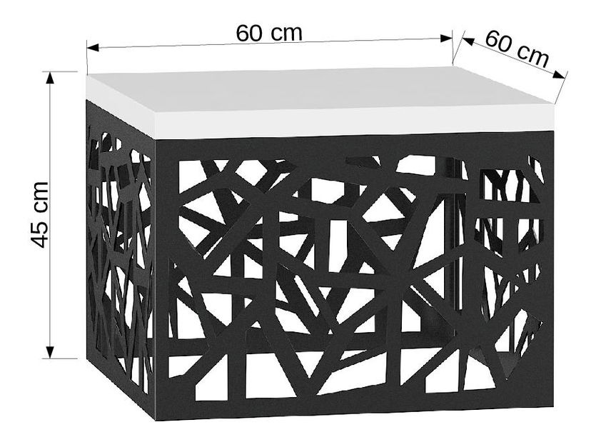 Konferenční stolek Tariq (černá lesklá + černá)