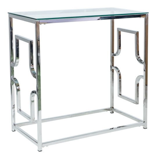 Konzolový stolek Vannessa (sklo + chromová)