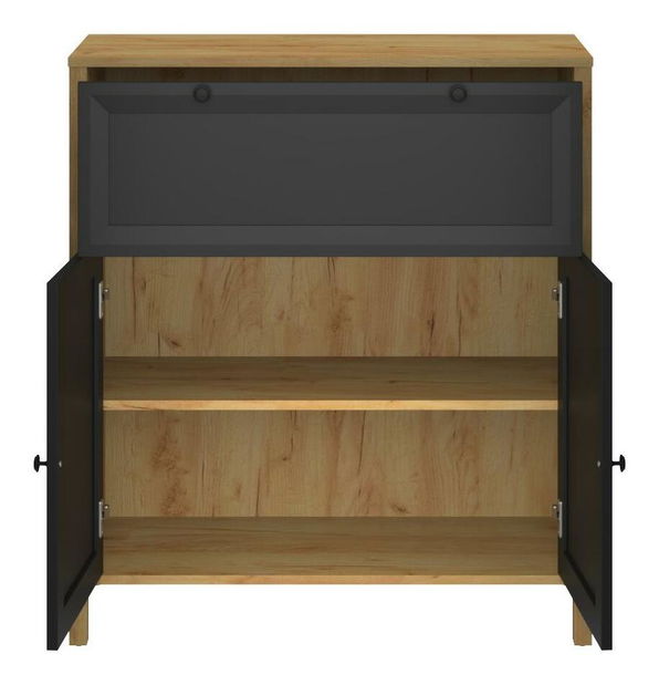 Komoda Bruselas 1 (dub craft zlatý + černá)