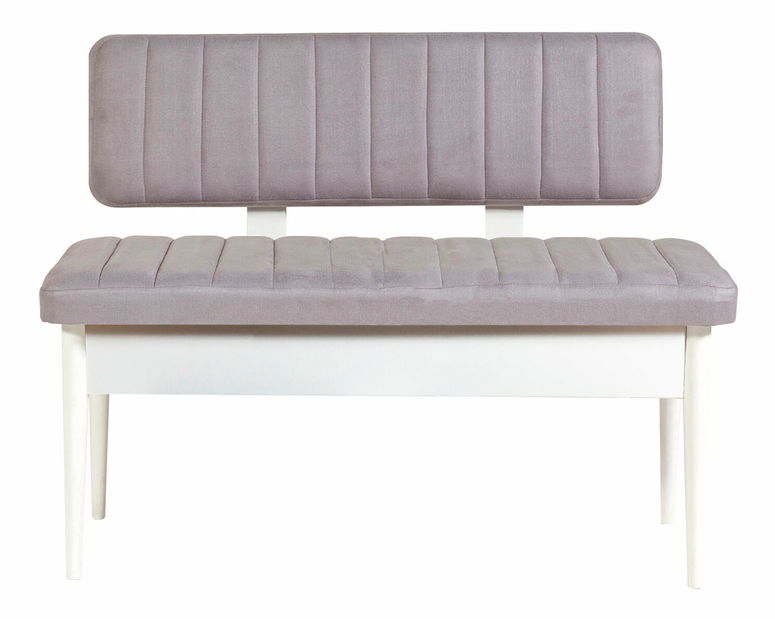 Rozkládací jídelní stůl se 2 židlemi a 2 lavicemi Vlasta (bílá + šedá)