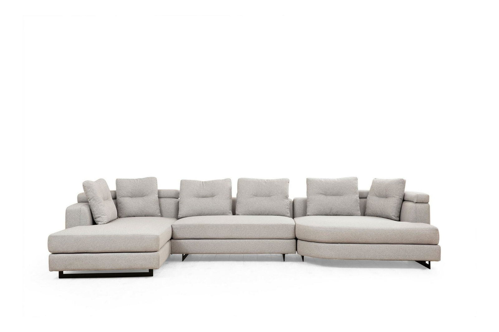 Rohová sedačka Padalusso (L) (světle šedá + černá)