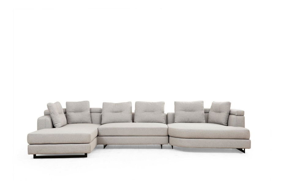 Rohová sedačka Padalusso (L) (světle šedá + černá)