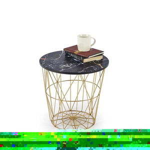 Konferenční stolek Halley (mramor černý + zlatá)