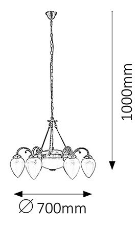 Lustr Maya 8536 (bronzová + opálové sklo)