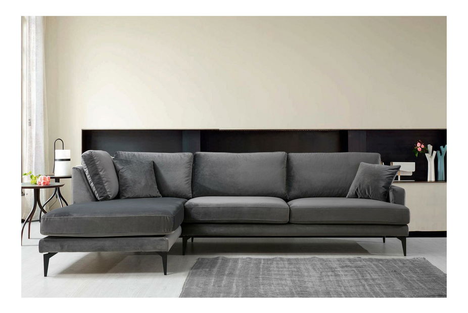 Rohová sedačka Papirolla (L) (antracit + černá)