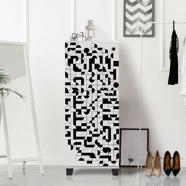 Skříňka na boty Feliz 802 (bílá + černá)