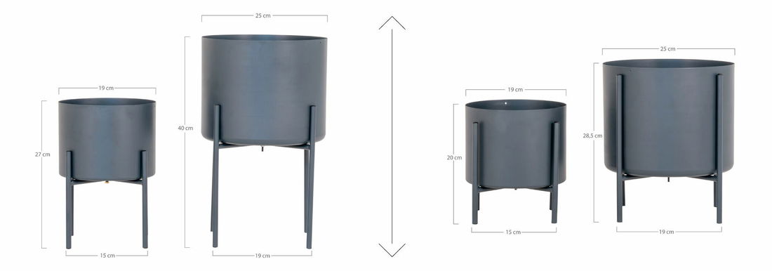 Set 2 ks květináčů Pmiloriaina (šedá)
