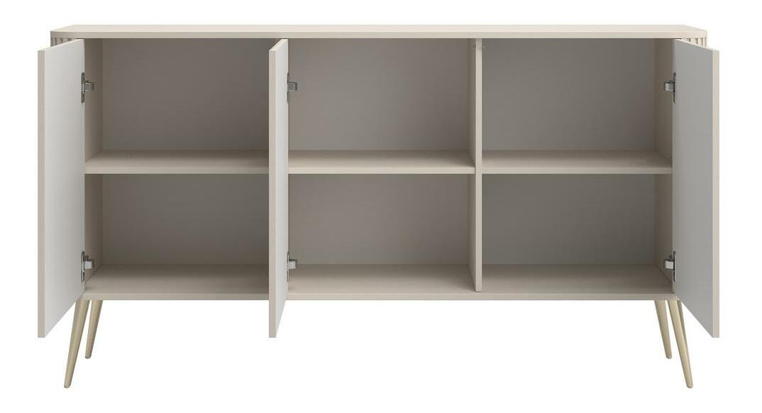 Skříňka Oglio O4 (šedobéžová + zlatá)