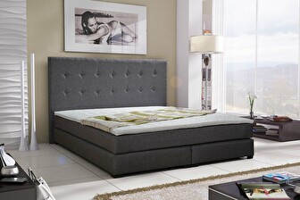 Boxspring postel 160 cm Caserta (šedá) (s matracemi)