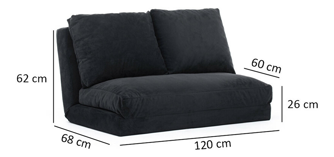 Sedačka futon Tilda (Černá)