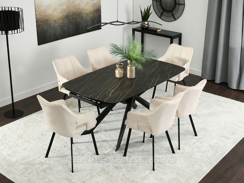 Židle Carl (krémová + zlatá)