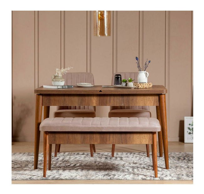 Lavice Vlasta 5 (ořech + kámen)