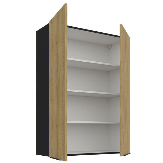 Horní kuchyňská skříňka Carminia 80 G-108 2F (dub cremona + černá)