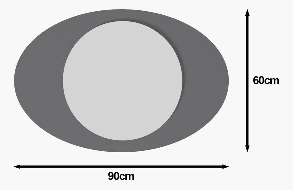 Zrcadlo Oblisimo (antracit)