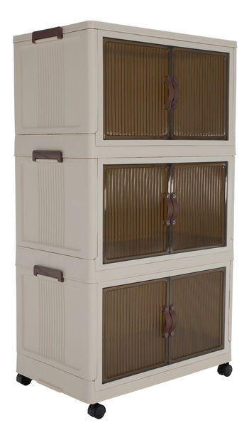 Skříňka Pillia 2 (bílá + hnědá)