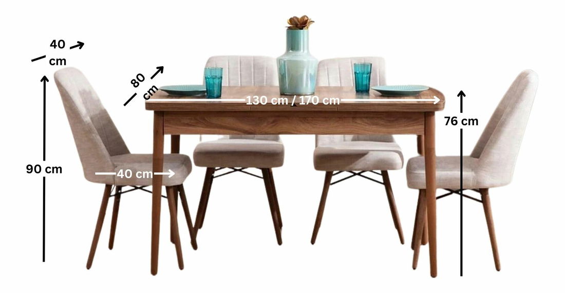 Jídelní set Lidya (černá) (pro 4 osoby)