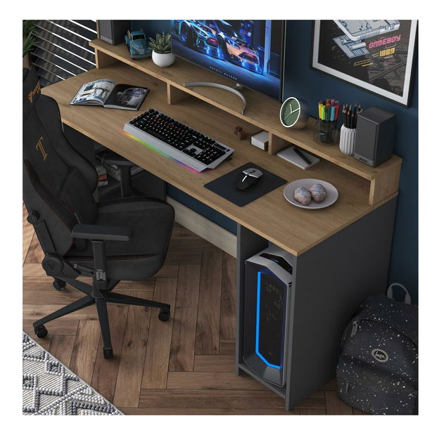 PC stolek Sikine 4 (ořech + antracit)